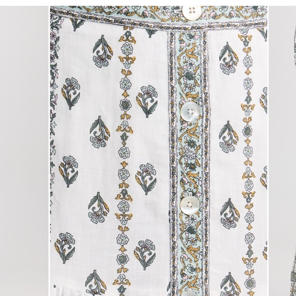 Veronica Beard Sundance Tiered Printed Ramie Maxi Skirt – Size 4 – Boho Floral - Picture 4 of 14